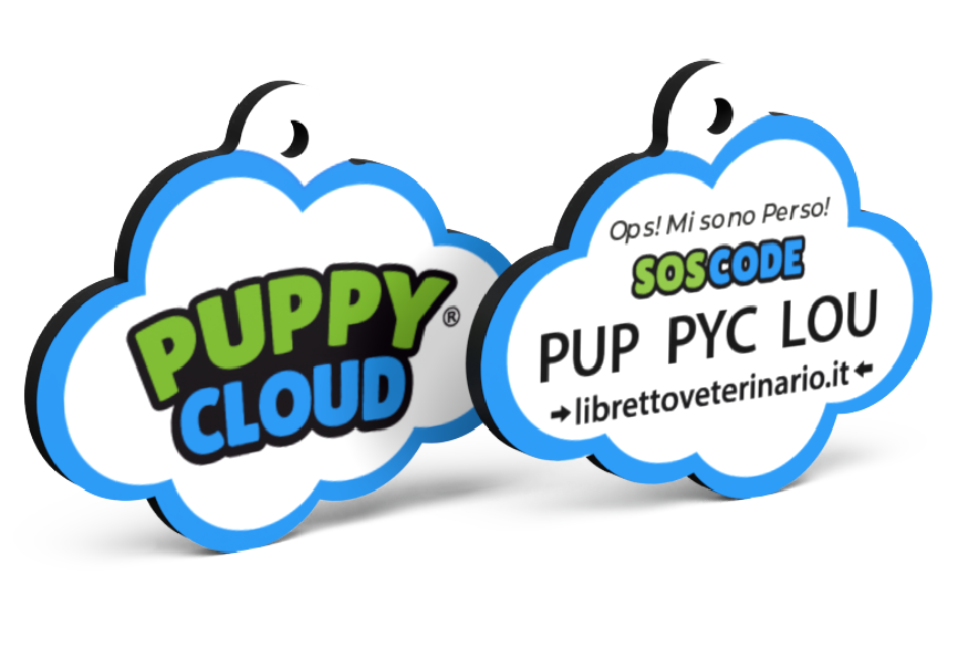 Medaglietta libretto veterinario puppy cloud